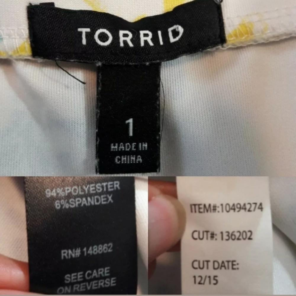 Torrid White/Multi Floral Skater Skirt Size 1 - Picture 6 of 8